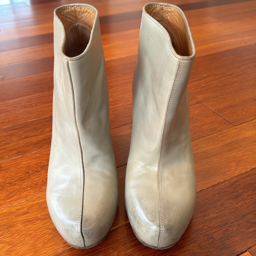 MARGIELA khaki / grey wedge boots SZ 38 (US 8) - Picture 2 of 7